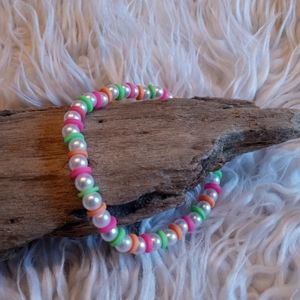📌 SOLD New Neon Clay Bead Stretch Bracelet
